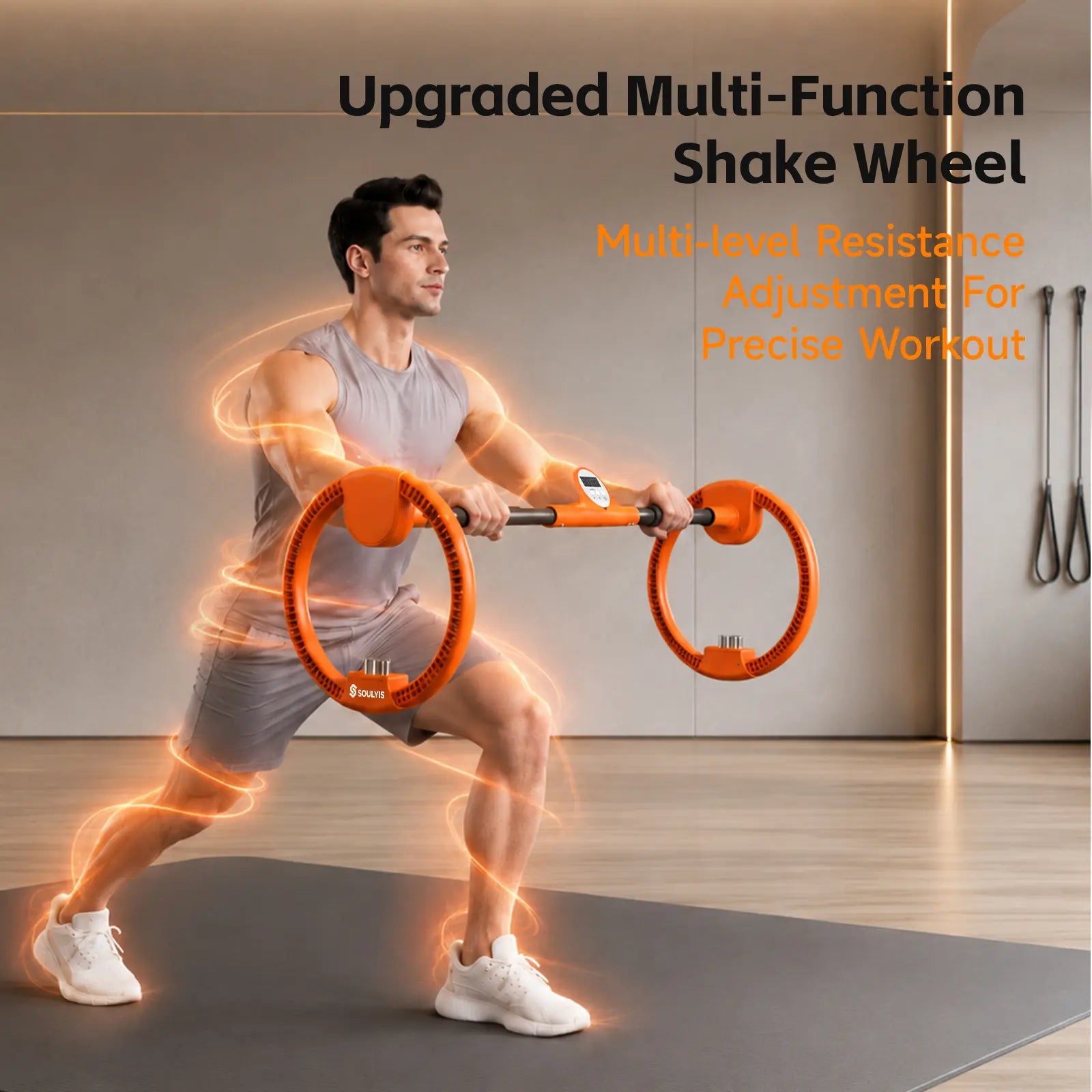 Soulyis Multifunctional Fitness Spinning Wheel , Arm Workout Spin Wheel - Home Gym Fitness Equipment for Men & Women, Full-Body Core Hand Strengthener Trainer,