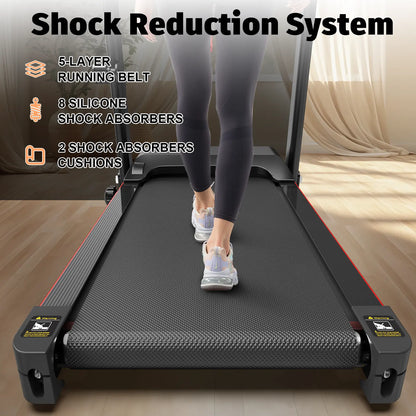 GORUN 8.5MPH Folding Home Fitness Treadmill with 3-Level Incline,265Lbs,5-Layer Shock Absorbing Belt,Bluetooth Connectivity,Easy to Move & Store – Perfect for Small Spaces,Walking Pad,Indoor Home Gym Exercise Fitness Equipment
