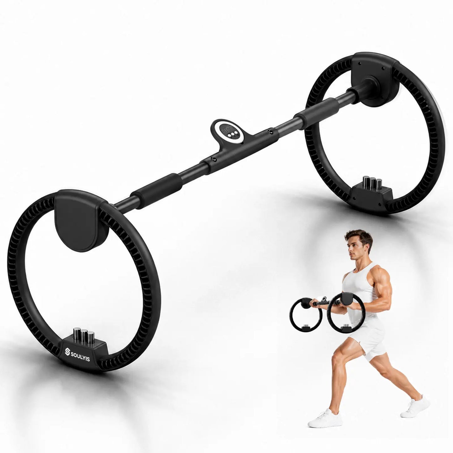 Soulyis Multifunctional Fitness Spinning Wheel , Arm Workout Spin Wheel - Home Gym Fitness Equipment for Men & Women, Full-Body Core Hand Strengthener Trainer,