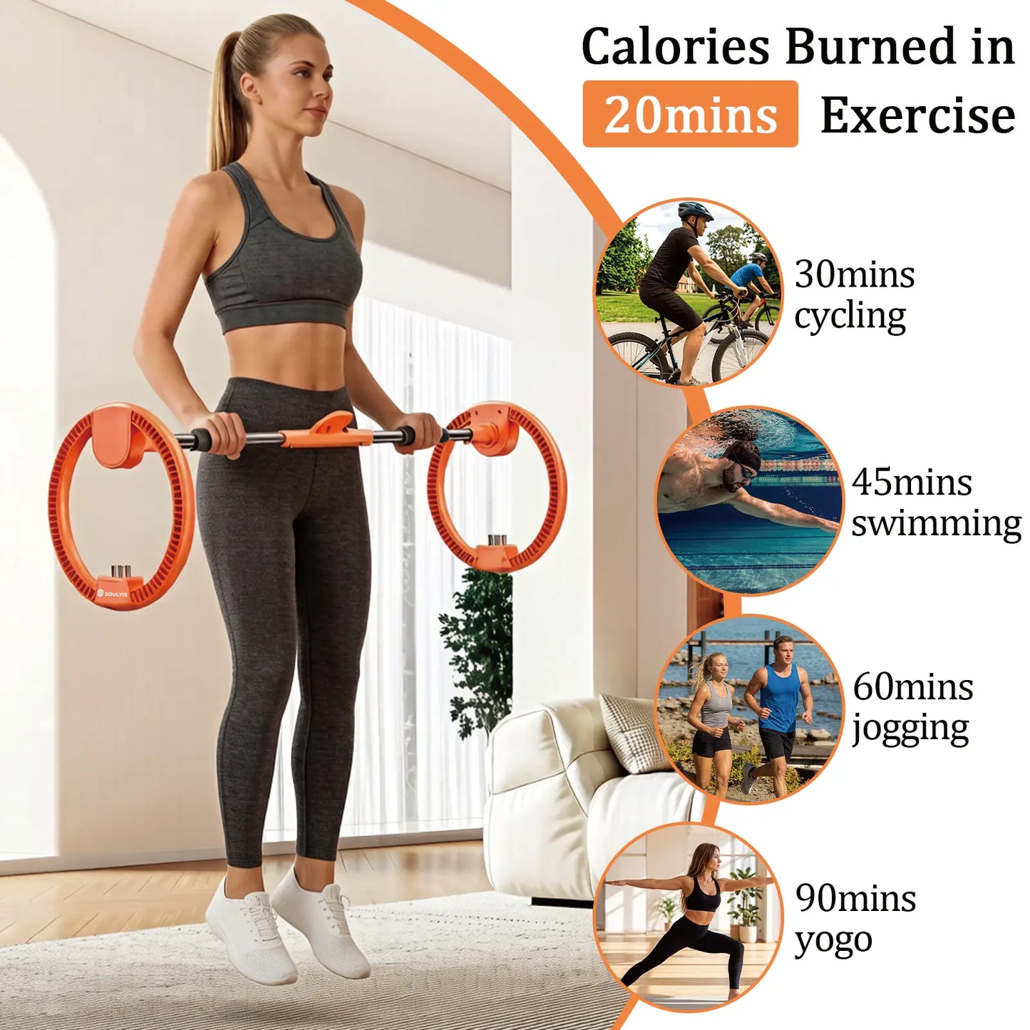 Soulyis Multifunctional Fitness Spinning Wheel , Arm Workout Spin Wheel - Home Gym Fitness Equipment for Men & Women, Full-Body Core Hand Strengthener Trainer,