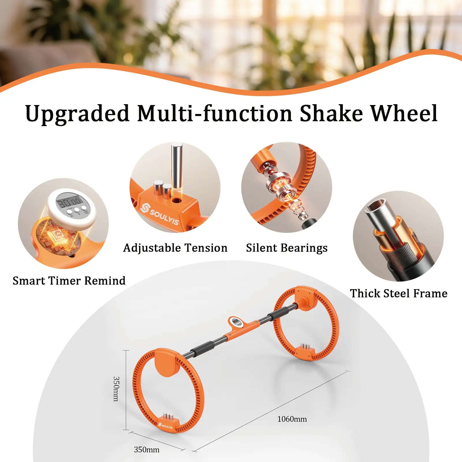Soulyis Multifunctional Fitness Spinning Wheel , Arm Workout Spin Wheel - Home Gym Fitness Equipment for Men & Women, Full-Body Core Hand Strengthener Trainer,